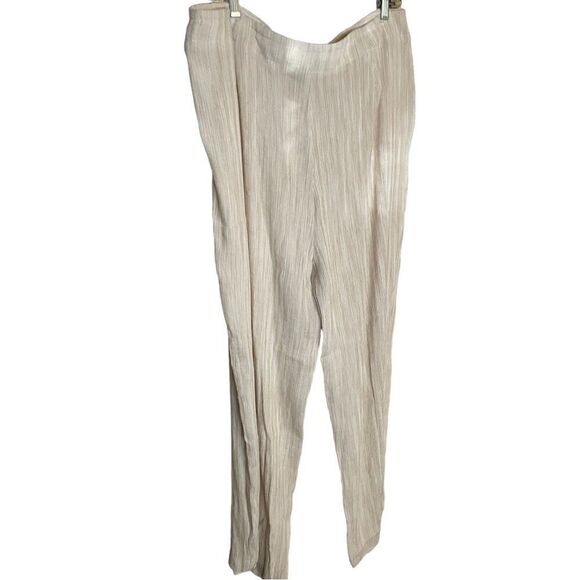 New Linen Blend Loose Lounge Pants, XL - Picture 4 of 9